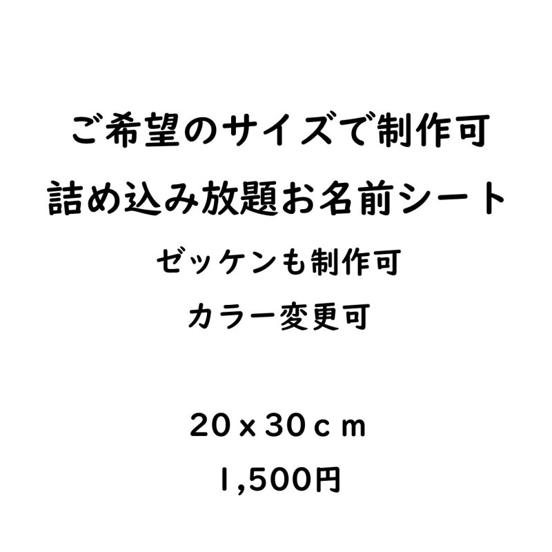 画像1: お好きなサイズ・カラーで制作可◆詰め込み放題お名前シート【20ｘ30cm】 (1)