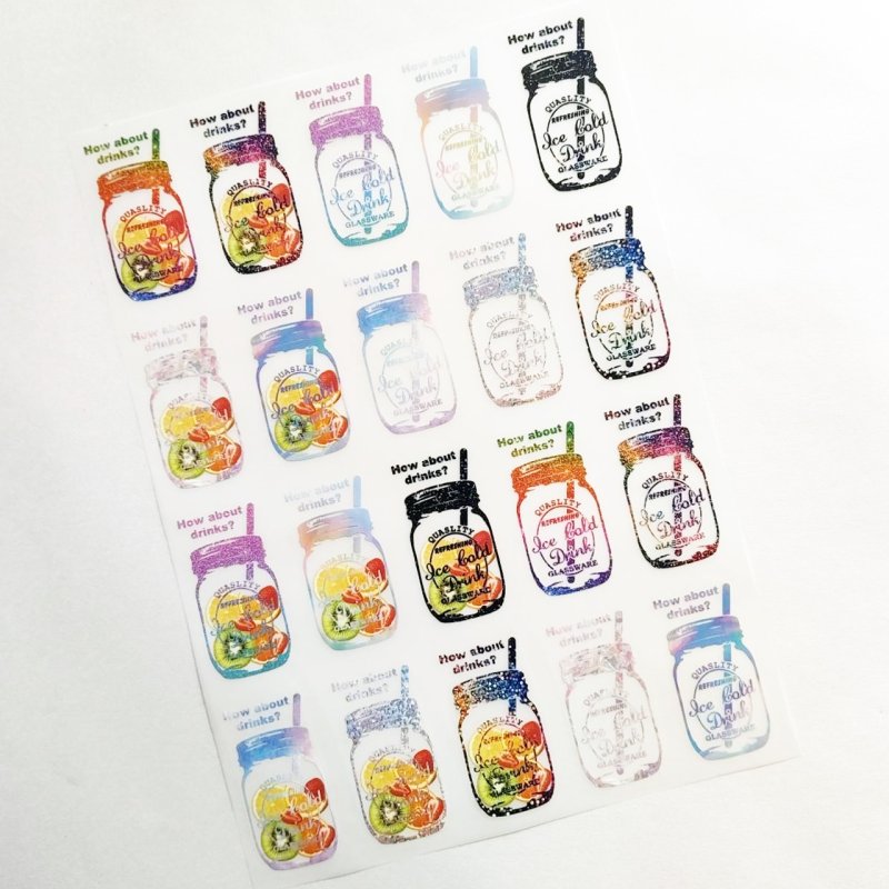 画像2: 1シート500円【A】◆期間限定販売〜5/31まで◆ミニメイソンジャーフルカラーシートセット【6ｘ3cm・20個set】 (2)