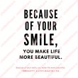 画像1: 【50%OFF】Because of your smile, you make life more beautiful. 「笑顔のおかげで、あなたの人生はより美しくなる」はがし済カッティングアイロンシート【A】 (1)