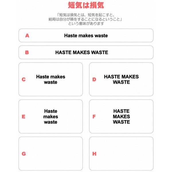 画像1: サイズ＆文字が選べる★ことわざアイロンシートorステンシル｜短気は損気/Haste makes waste (1)