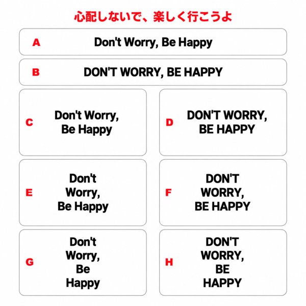 画像1: サイズ＆文字が選べる★ことわざアイロンシートorステンシル｜心配しないで楽しく行こうよ！/Don't Worry, Be Happy! (1)