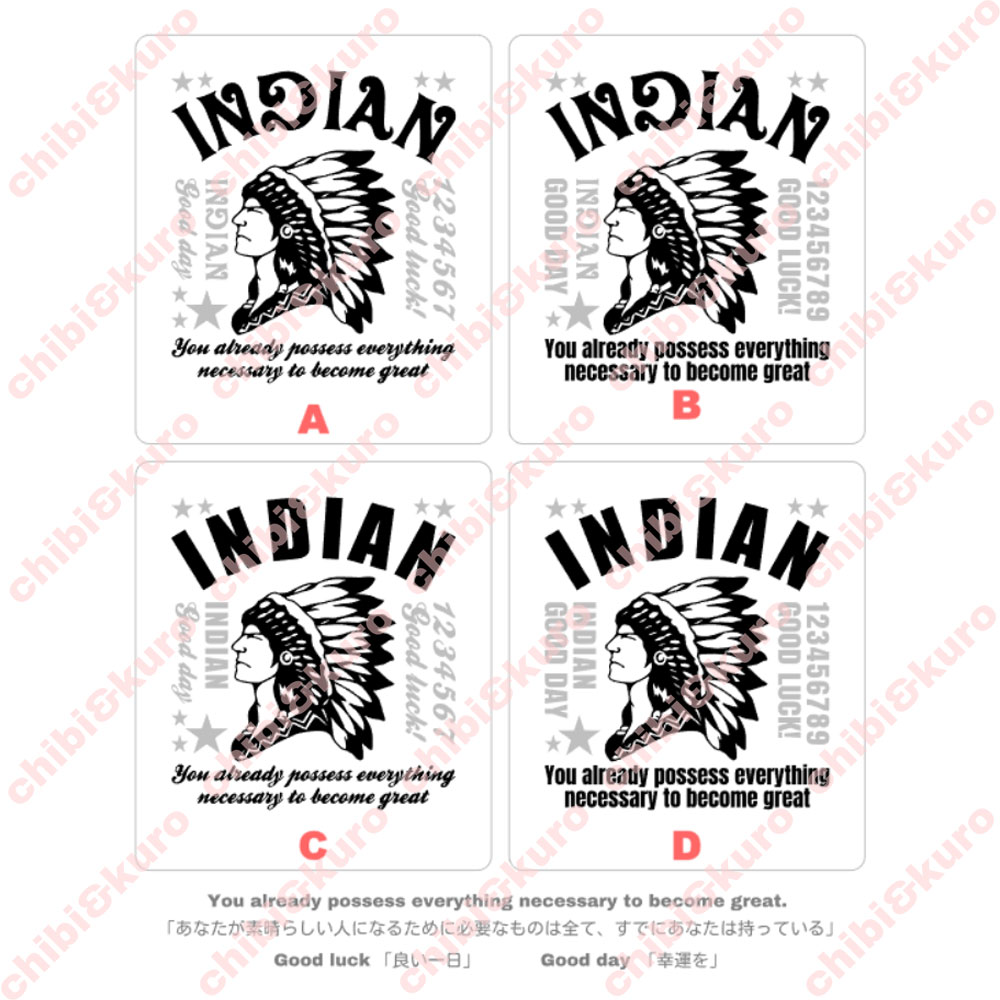 インディアン文字アイロンシート